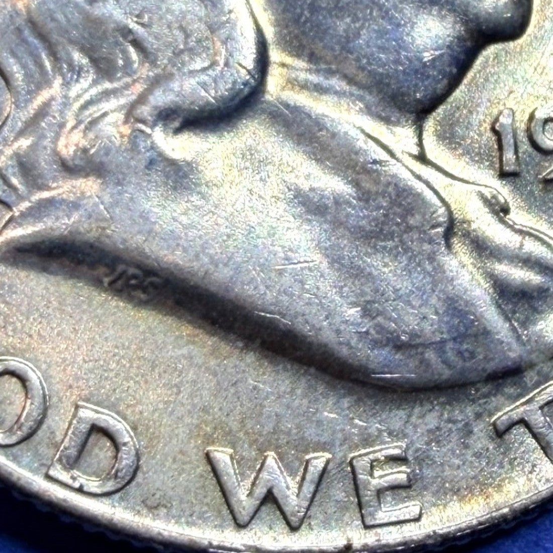 1957 Franklin Half Dollar 50C BU Brilliant Uncirculated 90% Silver Golden Toned