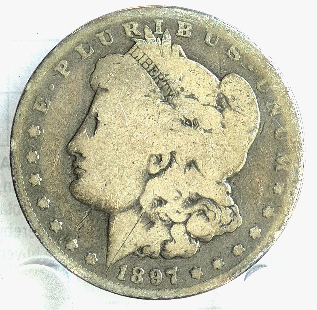 1897 O Morgan $1 Dollar 90% Silver Semi-Key Date Coin New Orleans Mint G Traits