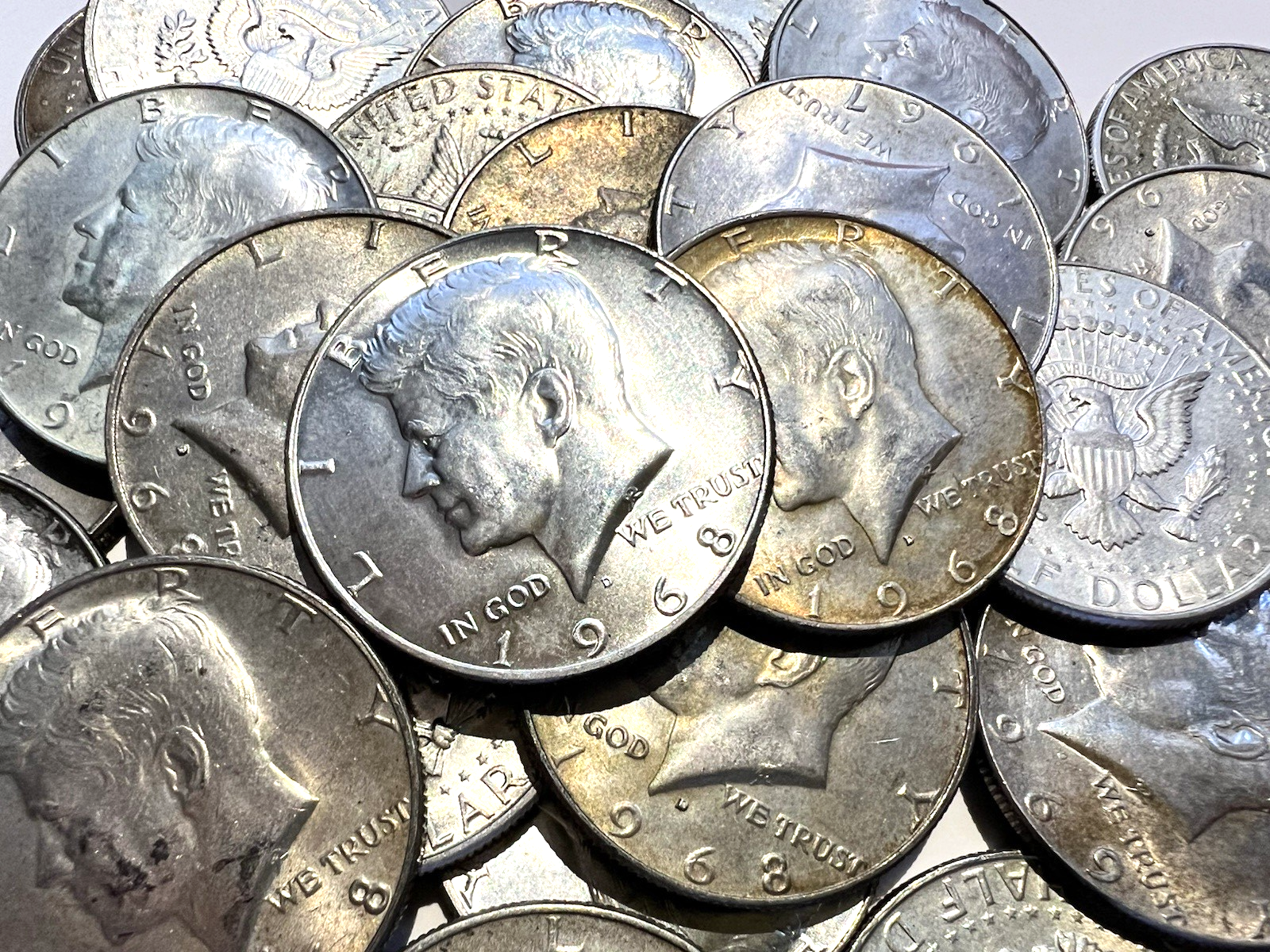 $1 Face Value - 40% Silver 1965-1970 Kennedy Half Dollars Average Circulated JFK