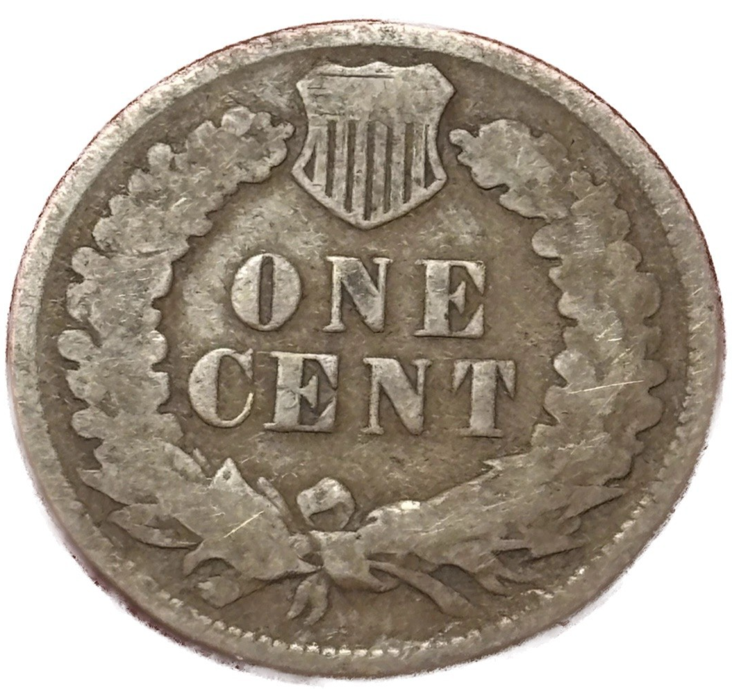 1874 Indian Head Cent Good - Very Good Average Circulated Condition Bronze Penny