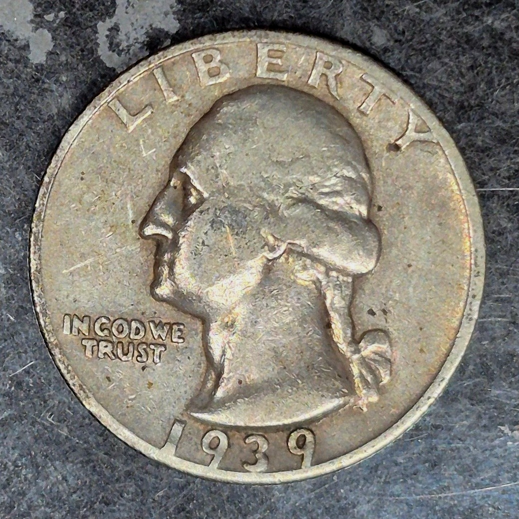 1939-S Washington Quarter VF Very Fine Light Toning 90% Silver 25C US Coin