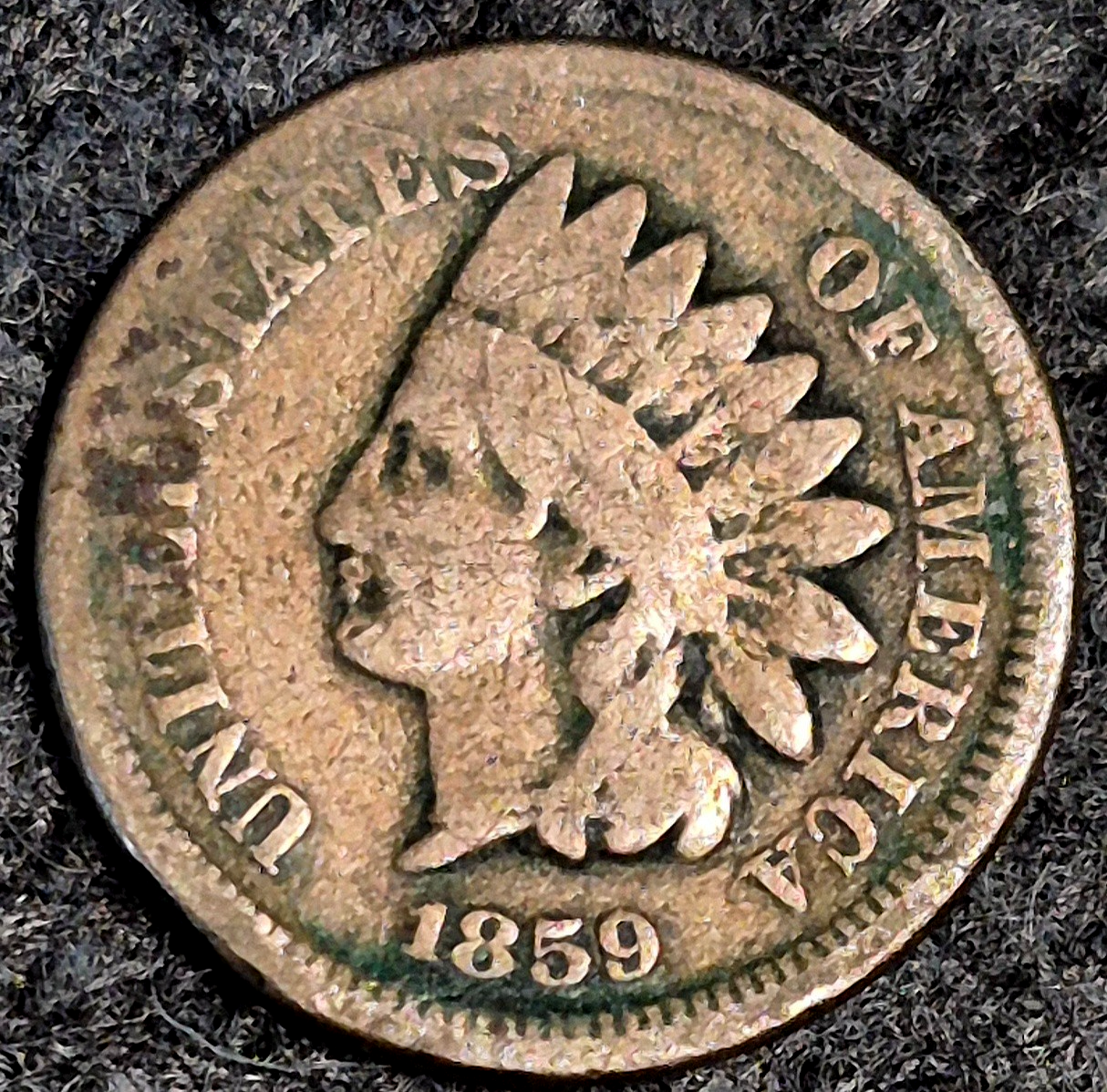 1859 Indian Head Cent First Year Good+ Features Laurel Wreath Reverse Coin Shown