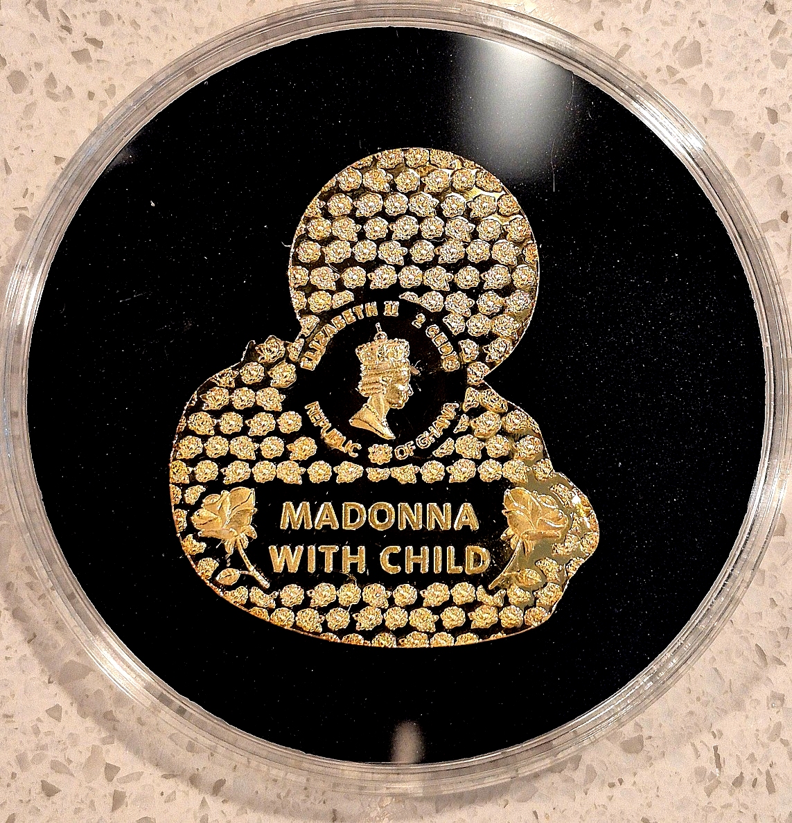 2021 Ghana Madonna &Child CuNi Colorized BU GH¢2 Coin GEM BU  { 1 of Only 1,500}