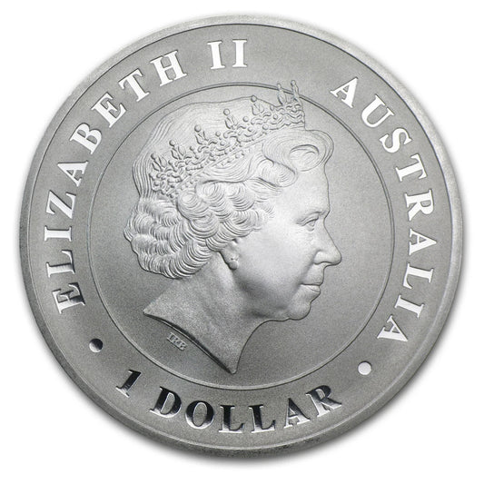 2014 Australia 1 oz .999 Fine Silver Saltwater Crocodile BU Queen Elizabeth Coin