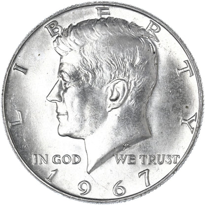 ⭐ 1967 Kennedy Half Dollar AU About Uncirculated 40% Silver Collectible JFK Coin