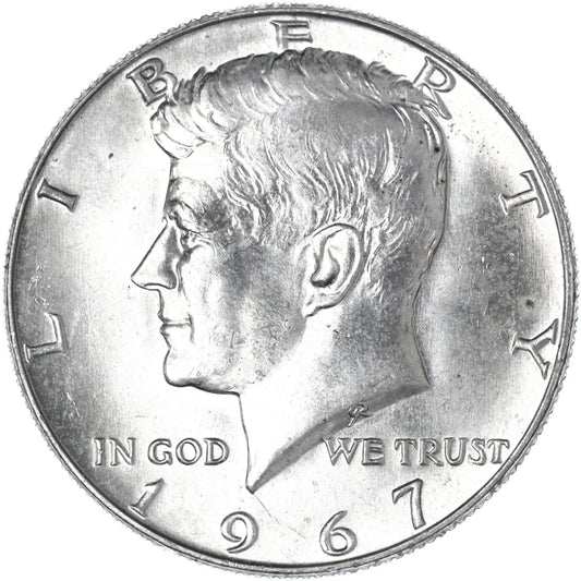 ⭐ 1967 Kennedy Half Dollar AU About Uncirculated 40% Silver Collectible JFK Coin