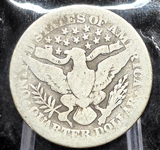 1905 Barber Silver Quarter 90% SILVER Coin Raw Circulated AG or Less Features