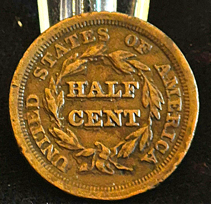 RARE 1853 Braided Hair Half Cent Strong XF Features (Only 3000 Survive Per PCGS)