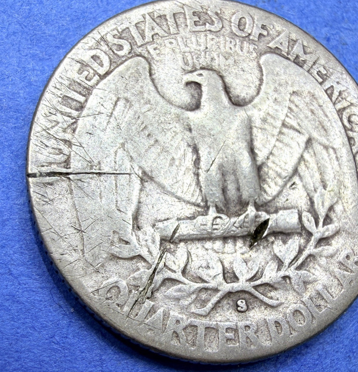1950-S Washington Quarter 25C 90% Silver Fine San Francisco Post War Era Coin