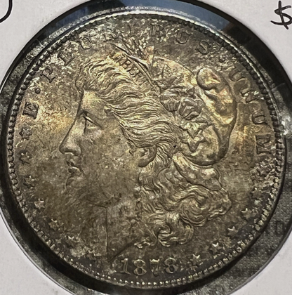 1878 FIRST YEAR Morgan Dollar 90% Silver SUPER Toned Sharp INCREDIBLE Features