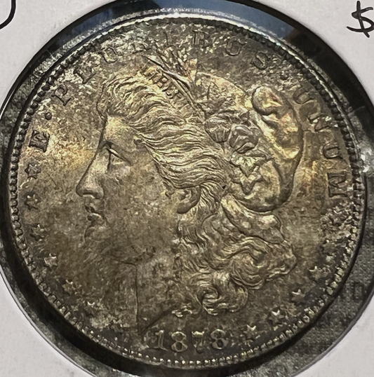 1878 FIRST YEAR Morgan Dollar 90% Silver SUPER Toned Sharp INCREDIBLE Features