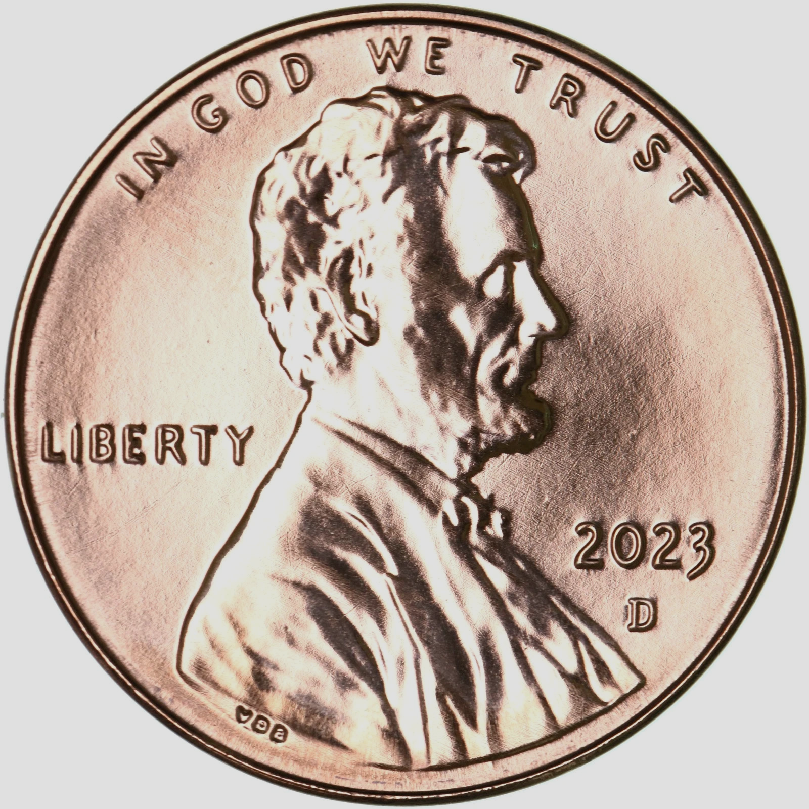 2023-D Gem BU RED  Lincoln Shield Cent Penny From US OBW Bank Wrapped Roll