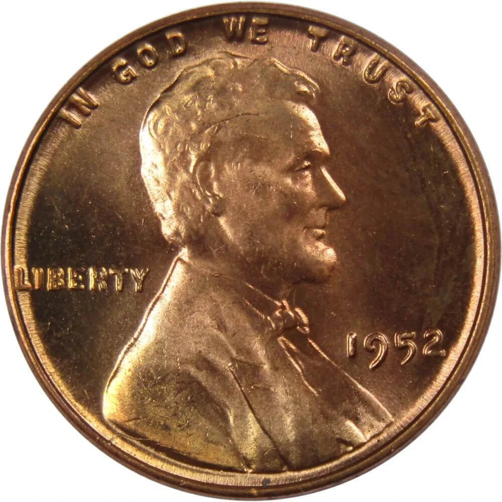 1952  Lincoln Wheat Cent Choice BU RED 1c BRILLIANT UNCIRCULATED From OBW Roll