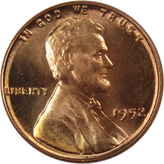 1952  Lincoln Wheat Cent Choice BU RED 1c BRILLIANT UNCIRCULATED From OBW Roll