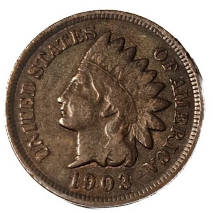 1903 Indian Head Penny Fine - Very Fine Condition (F-VF) Very Sharp Strike Coins