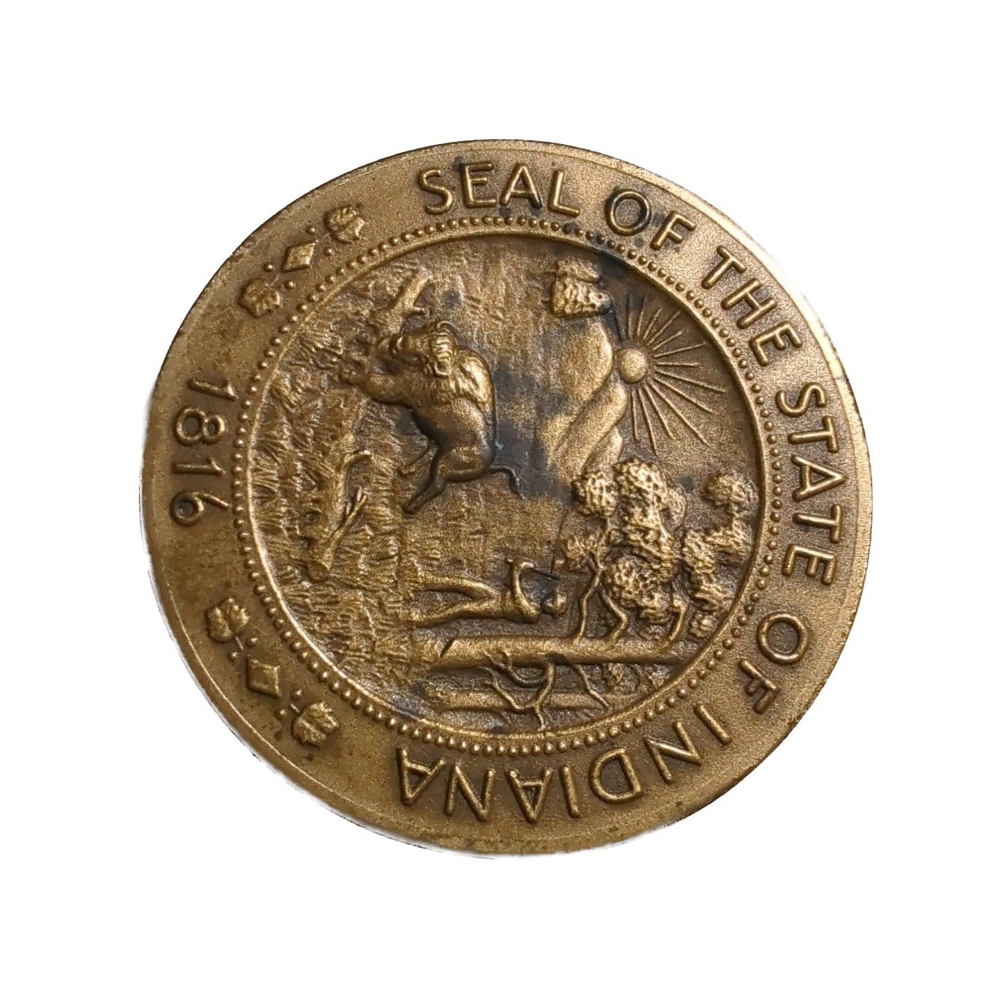 1816 - 1966 Seal of the State Indiana Sesquicentennial Medal Bronze Coin Collect