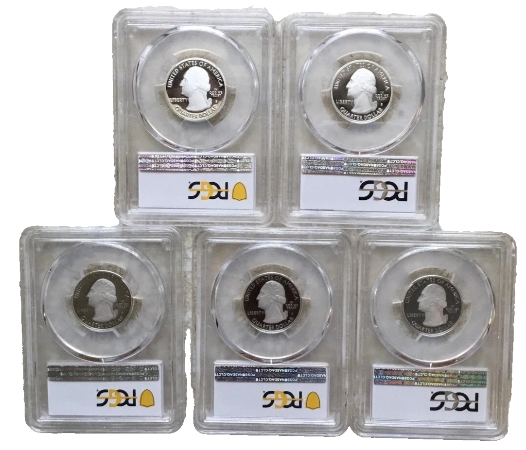 2019 S National Parks 5 Coin Quarter Set PCGS PR69DCAM Special Flag Label