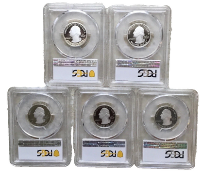 2019 S National Parks 5 Coin Quarter Set PCGS PR69DCAM Special Flag Label