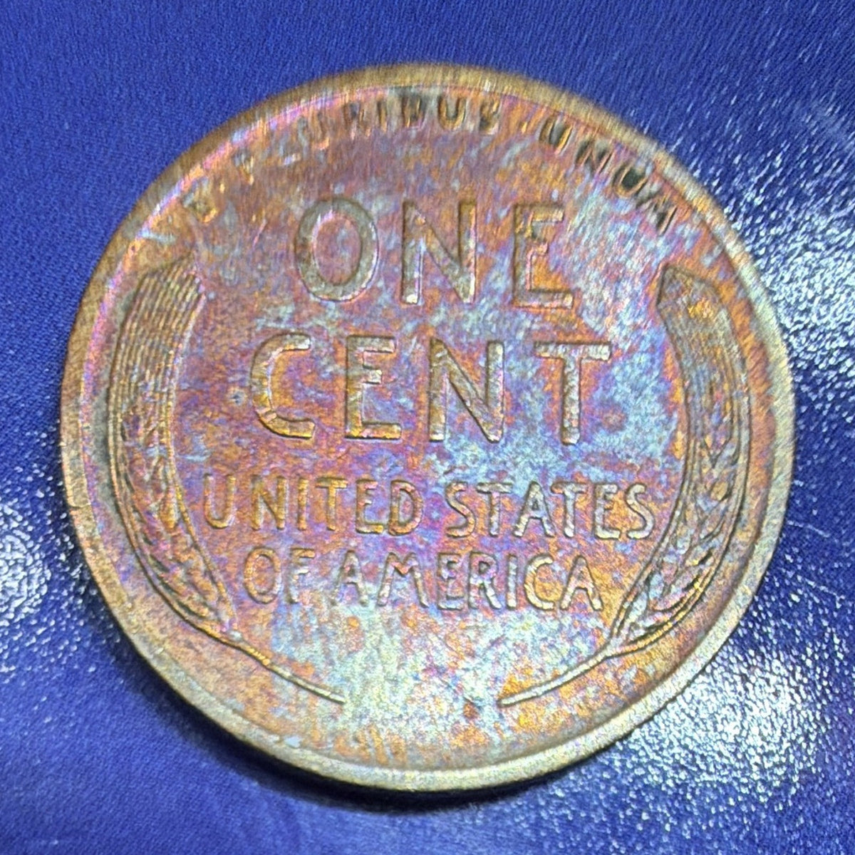 1909 Lincoln Wheat Cent 1C AU Colorful Toned Red Brown Penny Philadelphia Coin