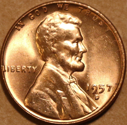 SET of 2 ✅ 1957 - P&D Lincoln Wheat 1c BRILLIANT UNCIRCULATED From OBW Roll