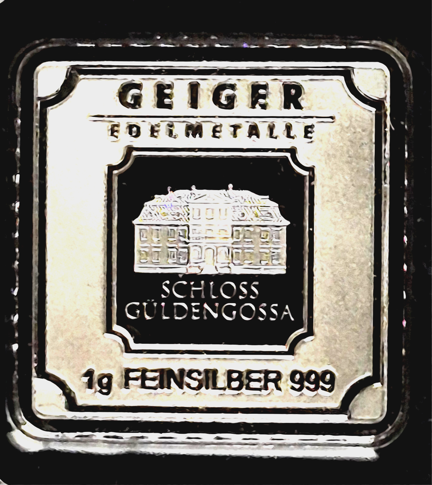 Geiger Original Premium 1 Gram Silver Bar .999 Fine Ag In Assay Case Germany
