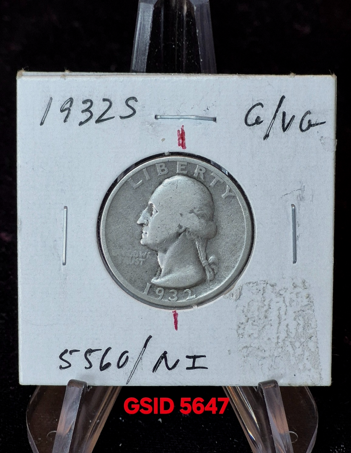 1932-S Washington 22 Degree Die Rotation Key Date 1st Yr 90% Silver Quarter 25C