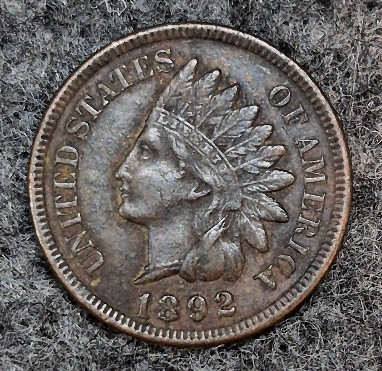 1892 Indian Head Cent Choice Crisp AU Features High Grade Coin Shown  1C