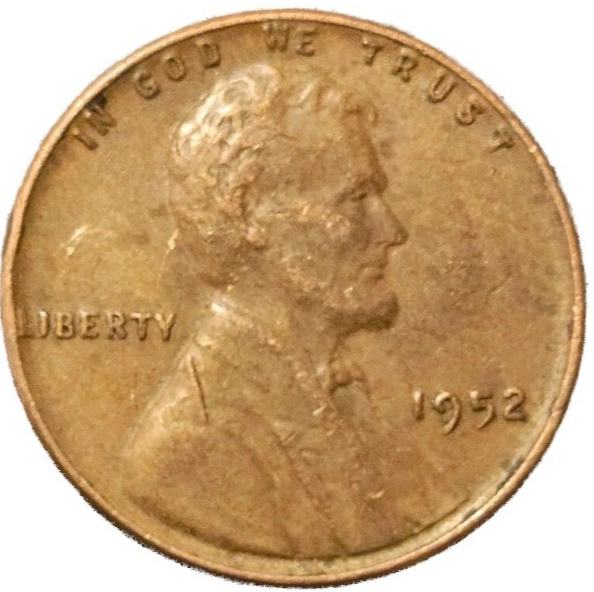 1952 Lincoln Cent Good - Very Good  (G-VG) Circulated Condition Copper Penny