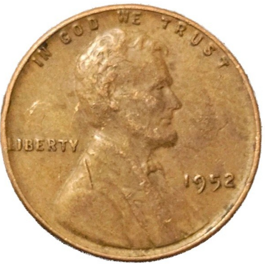 1952 Lincoln Cent Good - Very Good  (G-VG) Circulated Condition Copper Penny