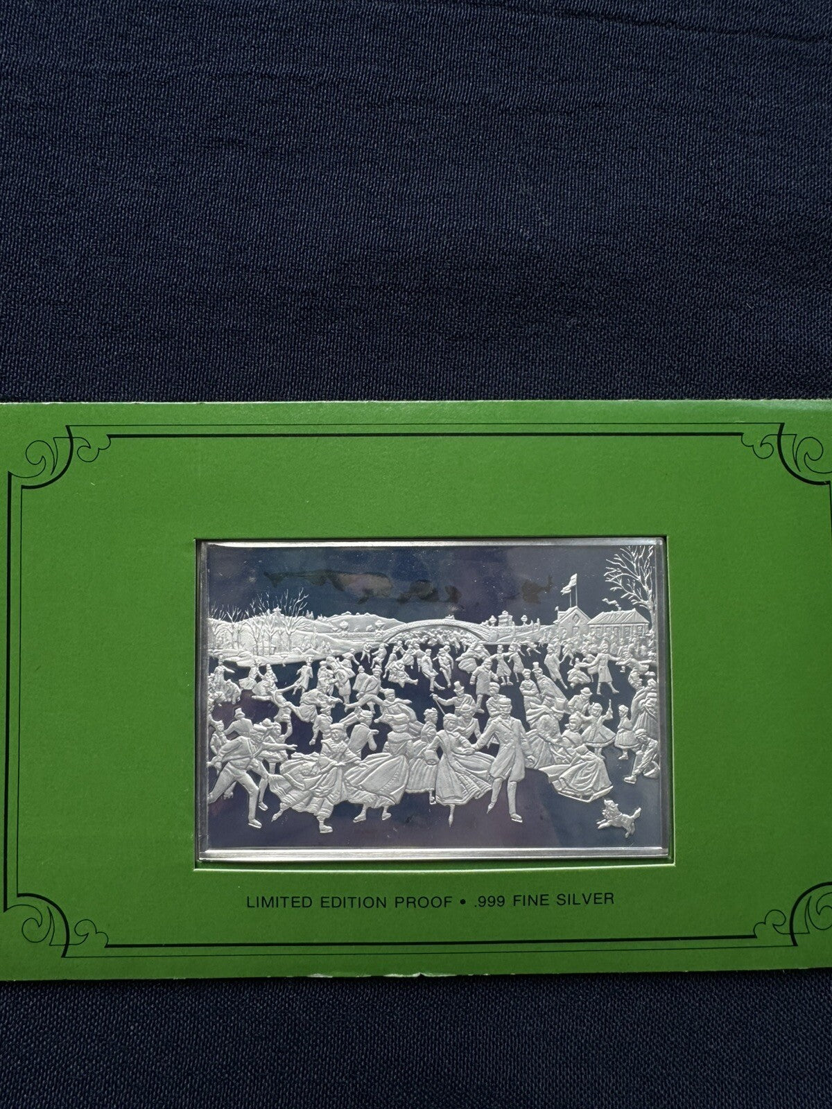 33.33 ozt .999 Fine Silver The Currier & Ives Silver Ingots 1038.G Franklin Mint