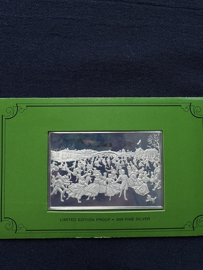 33.33 ozt .999 Fine Silver The Currier & Ives Silver Ingots 1038.G Franklin Mint