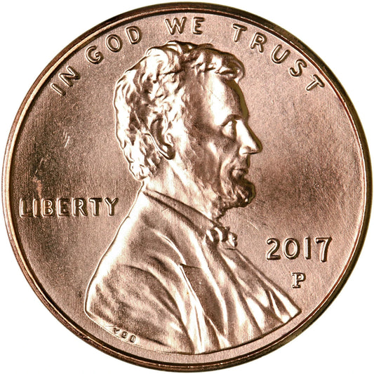 ✅ 2017 P Lincoln Shield Cent BRILLIANT UNCIRCULATED RED Penny US Mint 1c Coin
