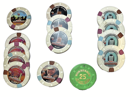 Downtown Binions Horseshoe 1.00 Casino 13 Chips