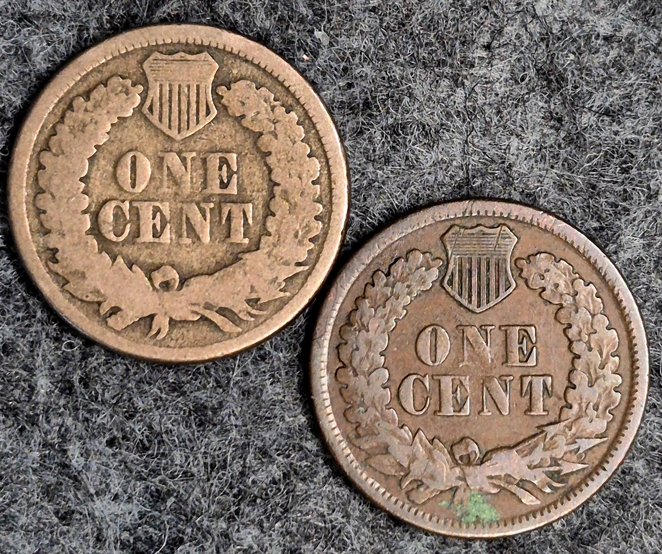 (2) 1864 Indian Head Cents Both G Features (1) Type II (1) Type III Coins Shown