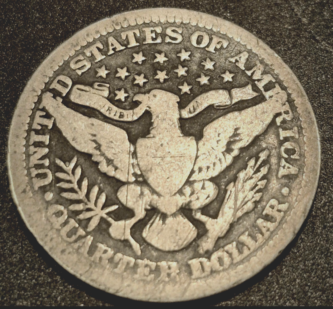 1913 Barber Silver Quarter 90 % SILVER Better Date Coin Crisp VG-F Features 25C