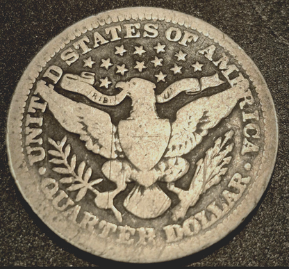 1913 Barber Silver Quarter 90 % SILVER Better Date Coin Crisp VG-F Features 25C