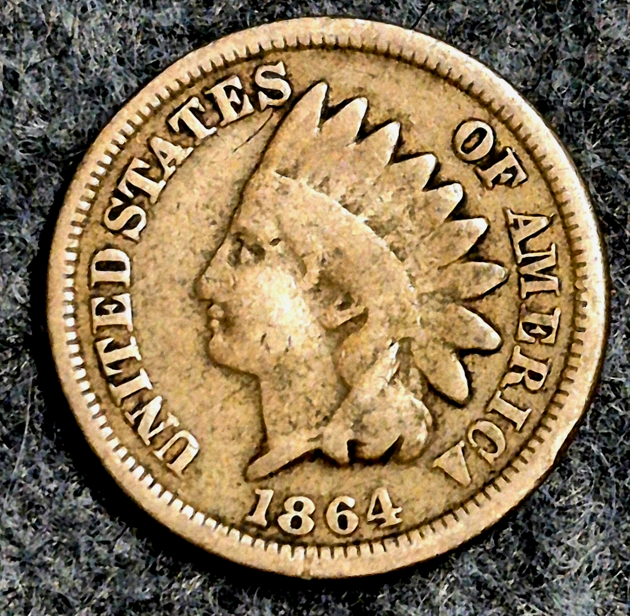 1864 Indian Head Cent VG Features Type II Chunky Oak Wreath Coin Shown