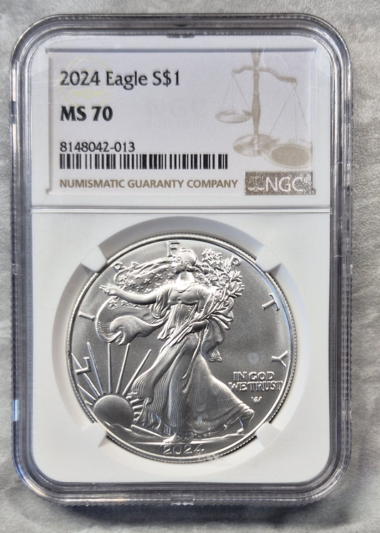 2024 American Silver Eagle NGC MS70 Perfect Grade Type 2 Landing Eagle 1 oz $1