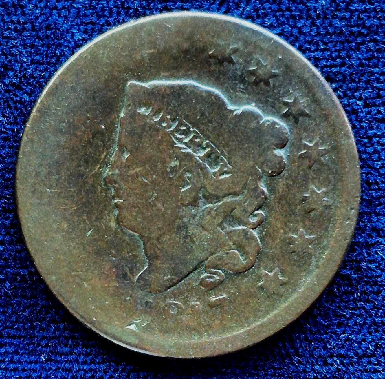 1817 Large Cent Coronet 15 Star N-16 Variety with 45° CCW Rotated Die