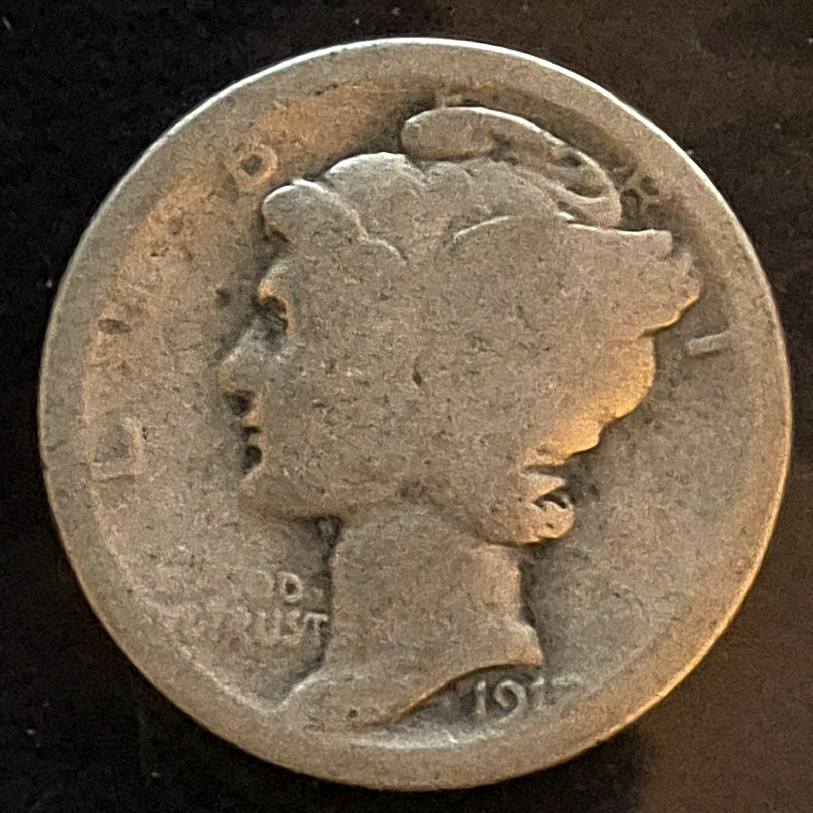 1917 Mercury Dime FR Fair or Less Features 90% Silver 10C US Coin Collectible
