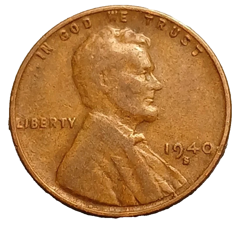 1940 S Lincoln Cent Average Circulated Condition Copper Penny San Francisco Mint