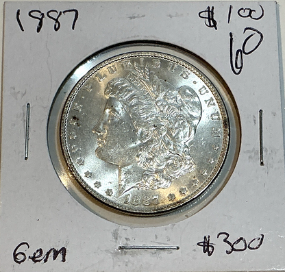 1887-P Morgan 90% Silver Dollar BRILLIANT UNCIRCULATED Sharp Strike & Shine