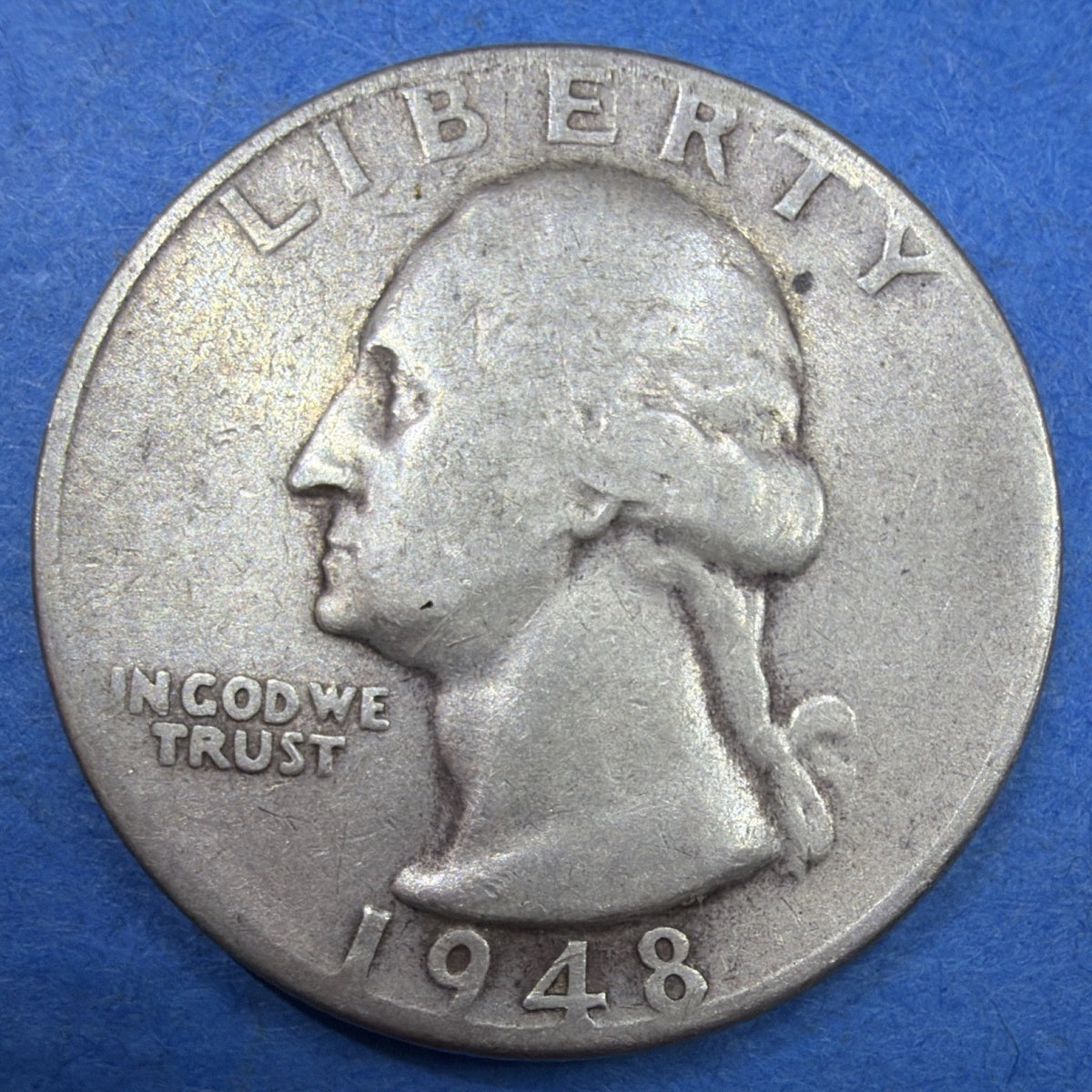 1948-S Washington Quarter 25C F Fine 90% Silver San Francisco Mint Old US Coin