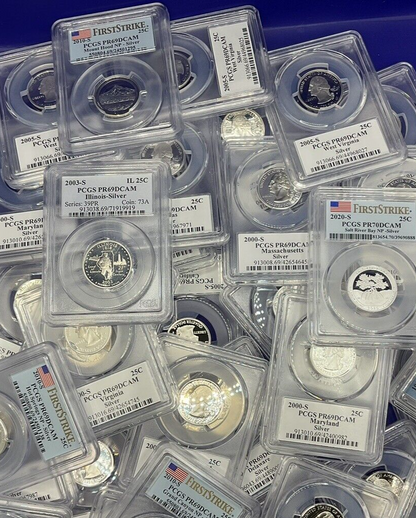 {20}  90% SILVER Proof Coins 💰 PCGS Graded PR69 U.S. Mint 💰 + STORAGE CASE
