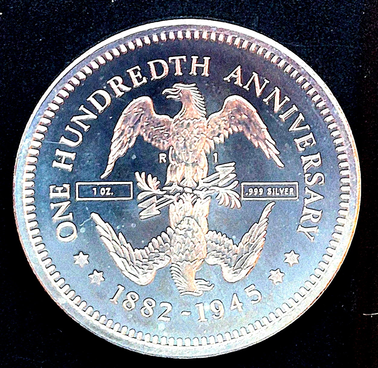 1982 FDR 100th Anniv. 1 oz .999 Fine Silver Round Plus First Day Stamp OGP Toner