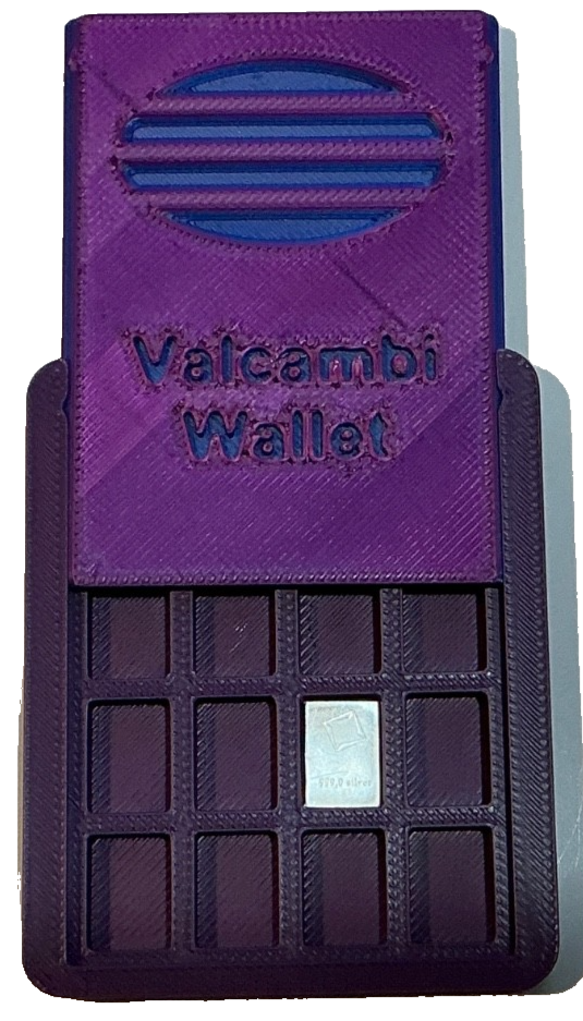 Purple Valcambi Wallet Holds 32 SILVER Bars Slide Top INCLUDES 1 .999 Gram Bar