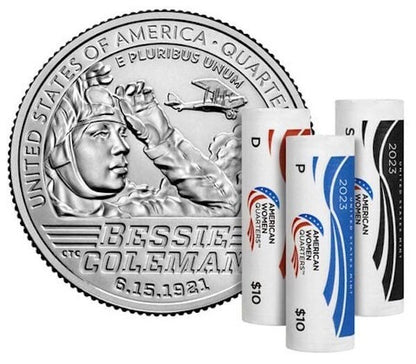 2023 3 Coin Set P/D/S Bessie Coleman American Women  Quarters BU Uncirculated 2