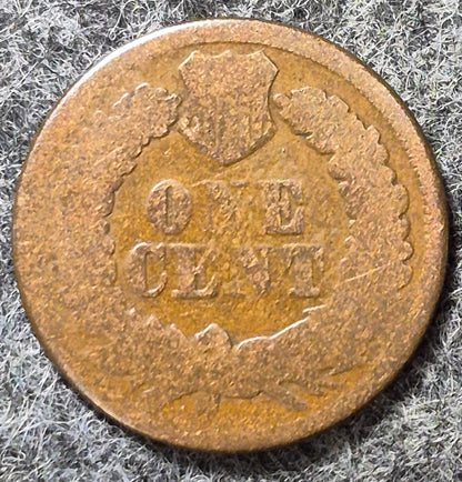 1868 Indian Head Cent Penny AG or Less Features, Hole Filler, Coin Pictured 1C