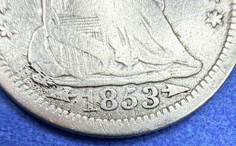 1853 Seated Liberty Half Dime Arrows at Date 90% Silver Fine Full Stars Classic