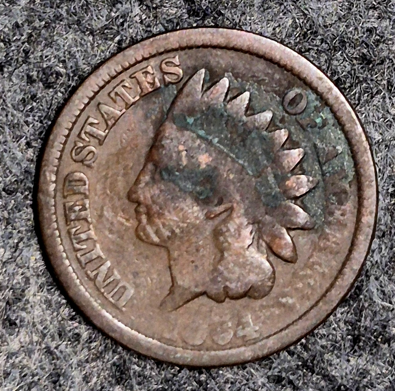 1864 Indian Head Cent Penny AG Features  Type III, Hole Filler, Coin Pictured 1C